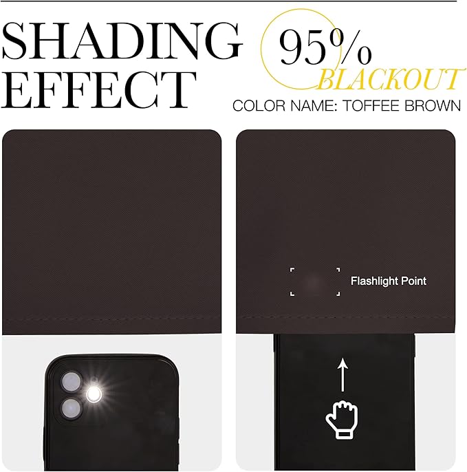 NICETOWN Room Darkening 118 inch Long Curtains, Grommet Thermal Drapes Weighted Room Divider Wide Window Treatments for Living Room, W66 x L118, Toffee Brown, 2 Panels