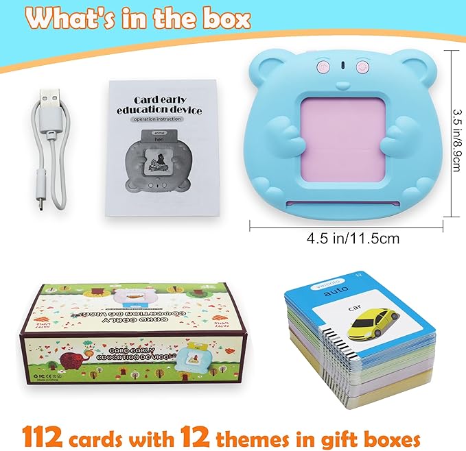 MAYAPHILOS Italian and English Talking Flash Cards, Pocket Speech for Learn Italian, Italian Language Learning Audible Talking Flashcards Toddlers' Sensory Preschool Educational Birthday Gifts