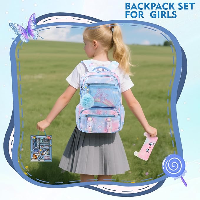 Aesthetic Kawaii Rainbow Backpack