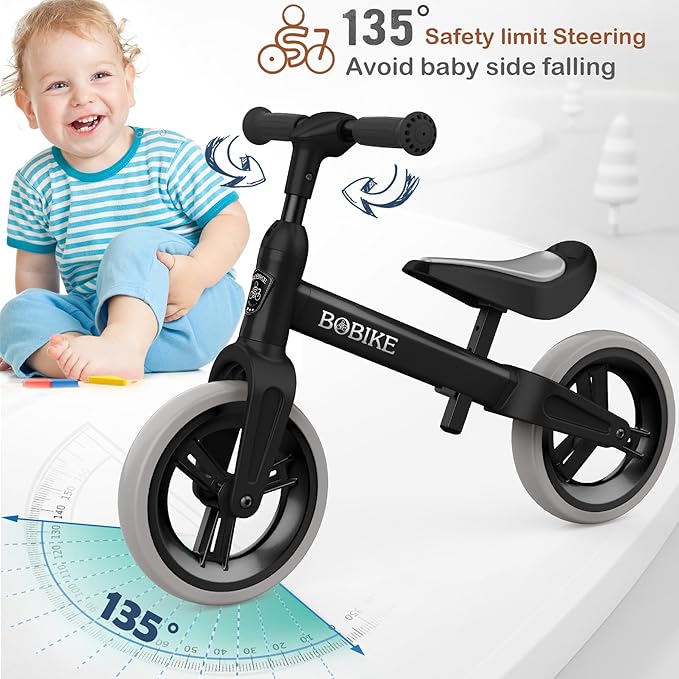 Toddler Balance Bike Toys for 1 to 4 Year Old Girls Boys Adjustable Seat and Handlebar No-Pedal Training Bike Best Gifts for Kids