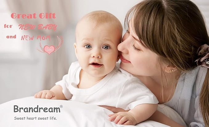 Brandream Baby Crib Bedding Set for Girls Boys Gender Neutral Boho Bohemian Farmhouse Chic Ruffle 6-Piece Nursery Bedding Set - 100% Washed Cotton Cream White