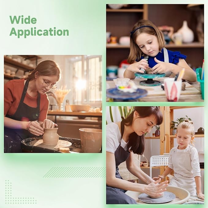 Mini Pottery Wheel Kit, 4.7 Turntable Electric Pottery Wheel, Clay Making Pottery Machine with 24 Pottery Shaping Tools and Paint Set, Craft Kits Gift for Kids Teens & Adults Beginners
