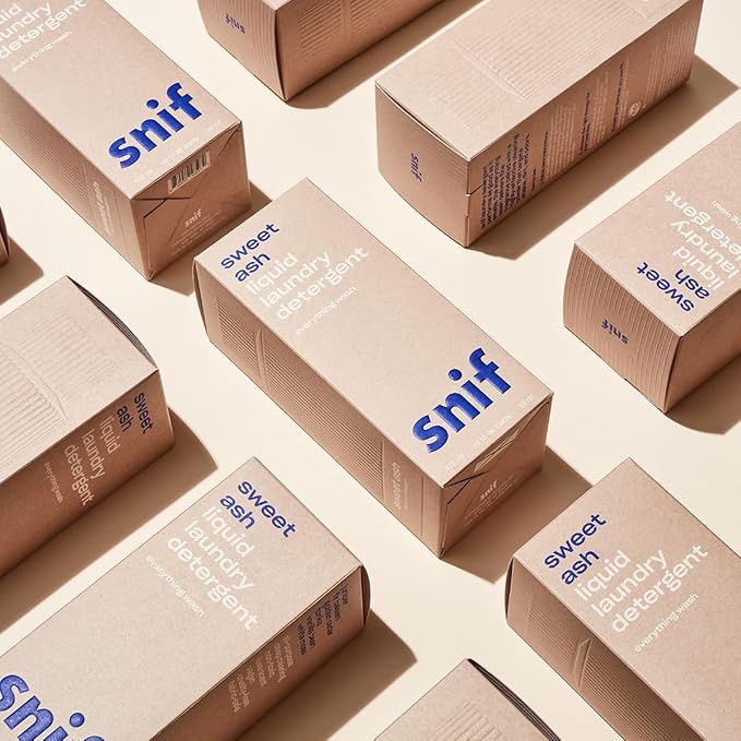 Snif Sweet Ash Laundry Detergent, Low Key Sweet and Earthy Scent, 64 Loads, Non-Irritating to Skin, Clean, Non-Toxic, Vegan, Cruelty Free, 32oz