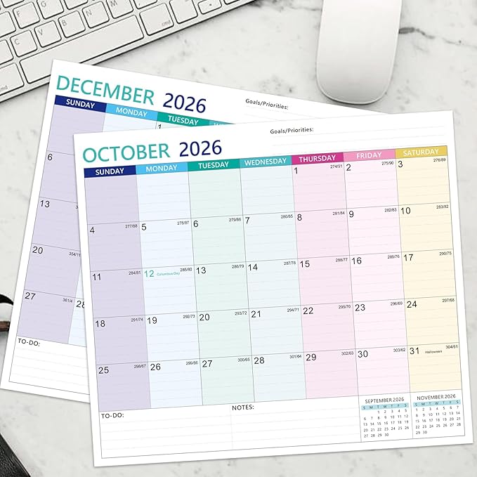2025-2027 Magnetic Fridge Calendar 21 Monthly Magnetic Calendar for Refrigerator Planner Runs from October 2025 Until June 2027 Easy Organizing Markers Tearable (Multicolor)