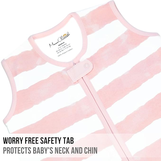 Mama Cheetah Baby Sleep Sack 0.5 TOG, Organic Cotton Baby Wearable Blanket with Two-Way Zipper, Swaddle Transition Baby Sleeping Bag for Newborn Infant Toddler Boy Girl, 6-12 Months