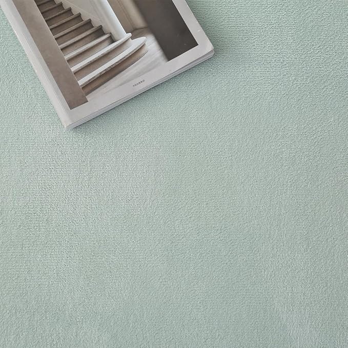 Loartee Nursery Rug Coral Velvet Crawling Rugs Mat Area Rugs Play Crawling Mat(5'11"x6'7", Light Green) for Toddler Children Play Mat Yoga Mat Exercise Pads Carpet