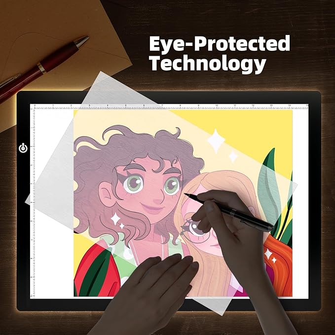 KIVOTAC A3 Tracing Light up Box,LED Light Pad Ultra-Thin USB Powered Brightness Dimmable LED Tracing Board for Drawing, Weeding Vinyl, Diamond Art, Sketching and Animation
