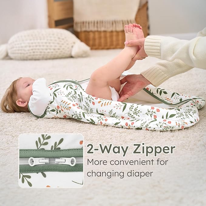 Yoofoss Baby Sleep Sack 18-24 Months, 1.5 Tog Baby Wearable Blanket with 2-Way Zipper, 100% Cotton Organic Fabric Winter Infant Sleeping Sack, Warm Soft Comfy