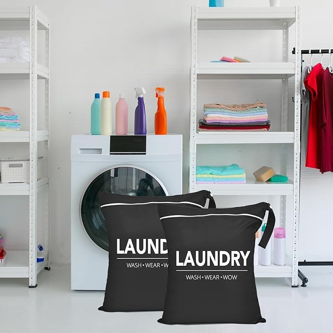 2 Pcs Large Travel Laundry Bag Waterproof Wet Dry Bag Washable Dirty Clothes Bag for Gym Clothes Laundry Wet Clothes Swimming Yoga