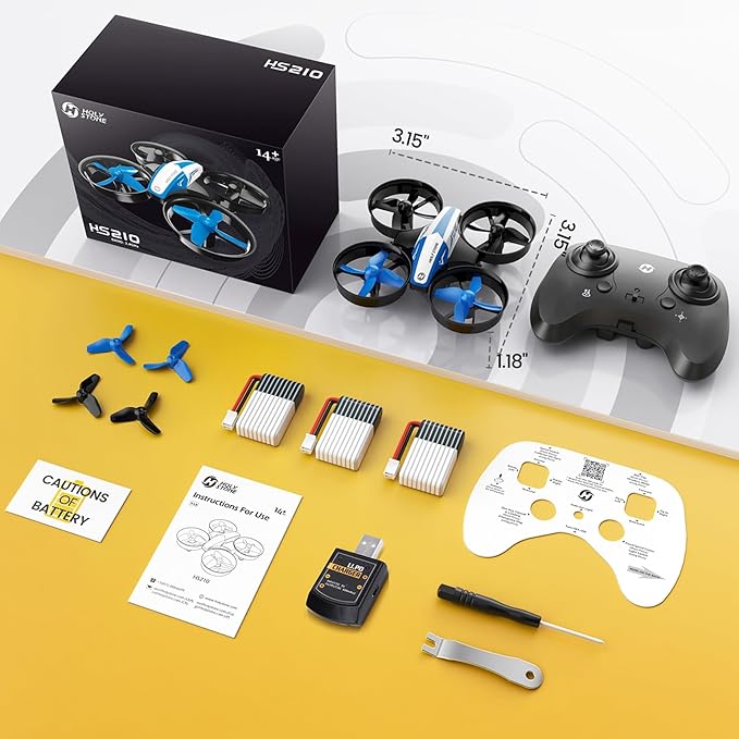 Holy Stone Mini Drone for Kids and Beginners RC Nano Quadcopter Indoor Small Helicopter Plane with Auto Hovering, 3D Flips, Headless Mode and 3 Batteries, Great Gift Toy for Boys and Girls, HS210 Blue
