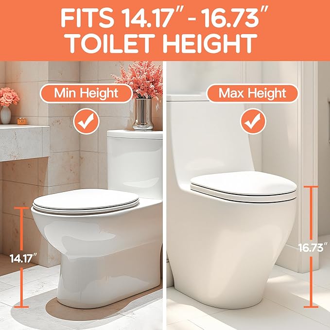 SKYROKU Potty Training Seat for Toddlers – 2-in-1 Adjustable Potty Ladder with Step Stool, Anti-Slip Cushion, Splash Guard & Extra-Wide Pedals, Supports 200+ lbs, Ideal for Boys & Girls (Pink)