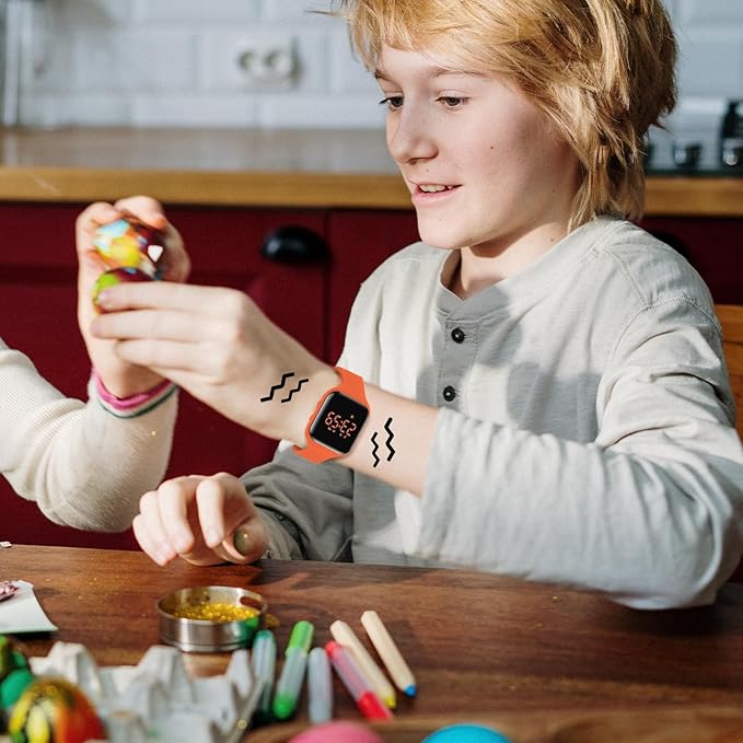 Kids Watches for Girls Boys Digital Sport Watch with Step Counter Pedometer Vibration Alarm Clock, No App Waterproof Fitness Tracker Kids Watch Boys Girls Teens Students Ages 5-16