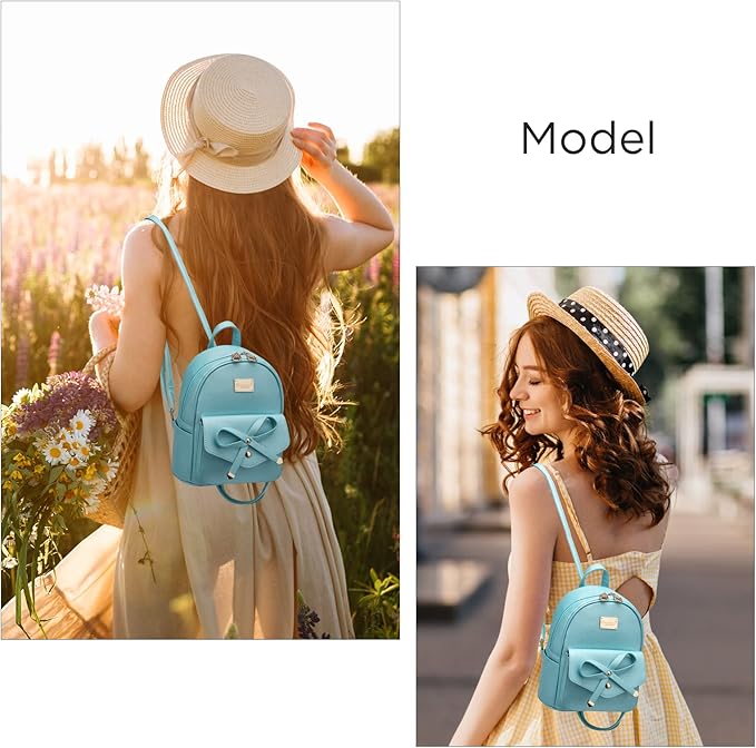 I IHAYNER Girls Bowknot Cute Leather Backpack Mini Backpack Purse for Women