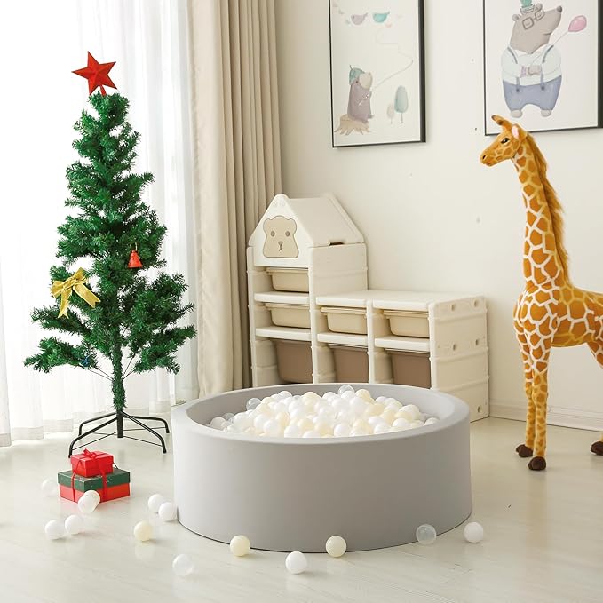 GOGOSO Balls for Ball Pit - Plastic Ball for Toddlers 1-3, Baby Kids Ball Pool Decoration 50 100 200 300 500 1000 (A White+Beige+Clear, 50 Balls)