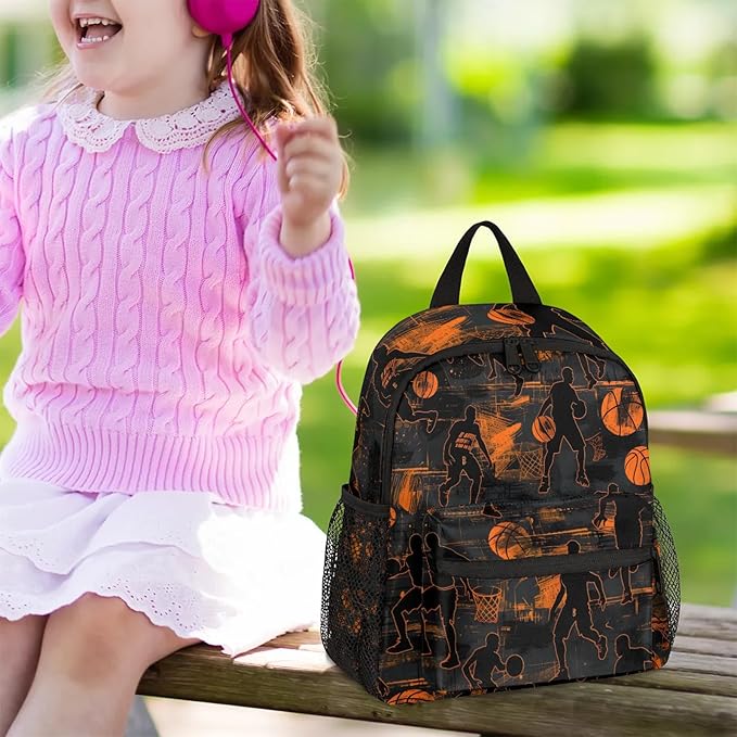 Toddler Backpack for Boys Girls - 12 Inch Basketball Player Kids Backpack Preschool Kindergarten Backpack Lightweight Waterproof Schoolbag Book Bag for School