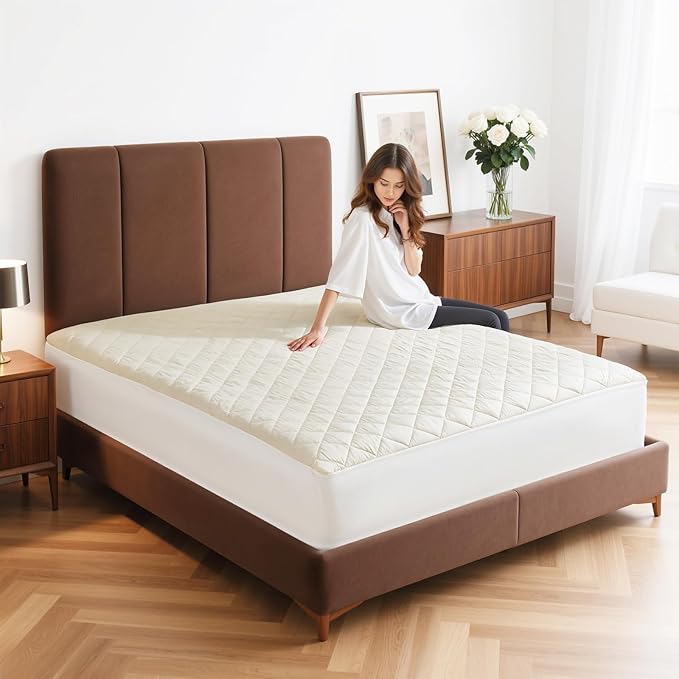 Lofe Organic Cotton Twin Mattress Protector - Top&Side 100% Waterproof Mattress Protector, Breathable Organic Mattress Protectors, Noiseless Twin Mattress Protectors Waterproof 75x39x17 in