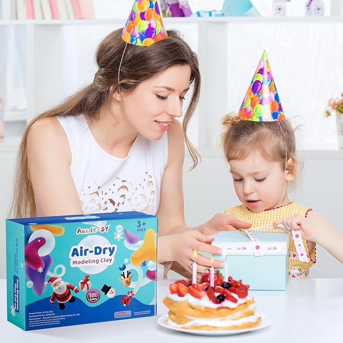 Air Dry Clay 102 Colors, Modeling Clay for Kids, Model Magic Clay, DIY Molding Clay Kit with Sculpting Tools, Soft and Non-Sticky, Arts and Crafts Gift for Boys Girls Kids
