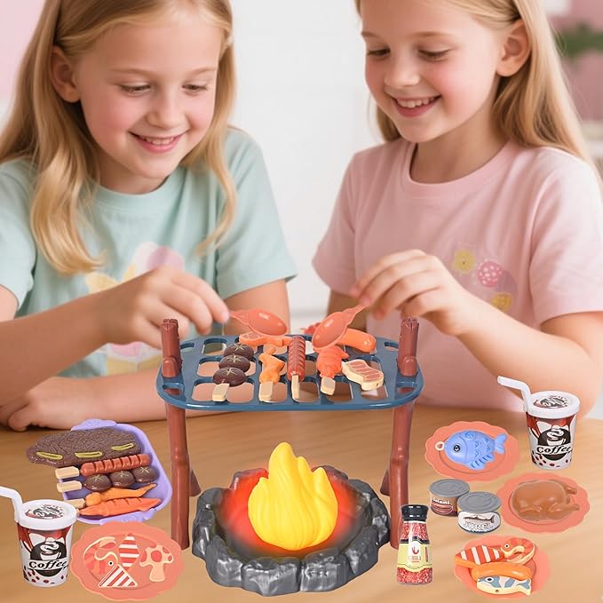 Kids Camping Set with Play Tent,Campfire,Lantern,Indoor Outdoor Camping Set with Pop up Play Tent,Camping Toys Play Set for Kids 3 4 5 Year Old,Toddler Toys