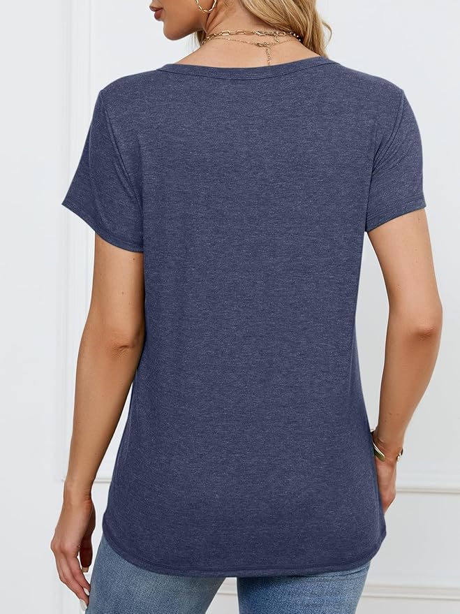 Soft Short Sleeve Shirts for Women, Crew Neck T Shirts for Women Loose Fitting Lightweight Top Basic Tee Shirt