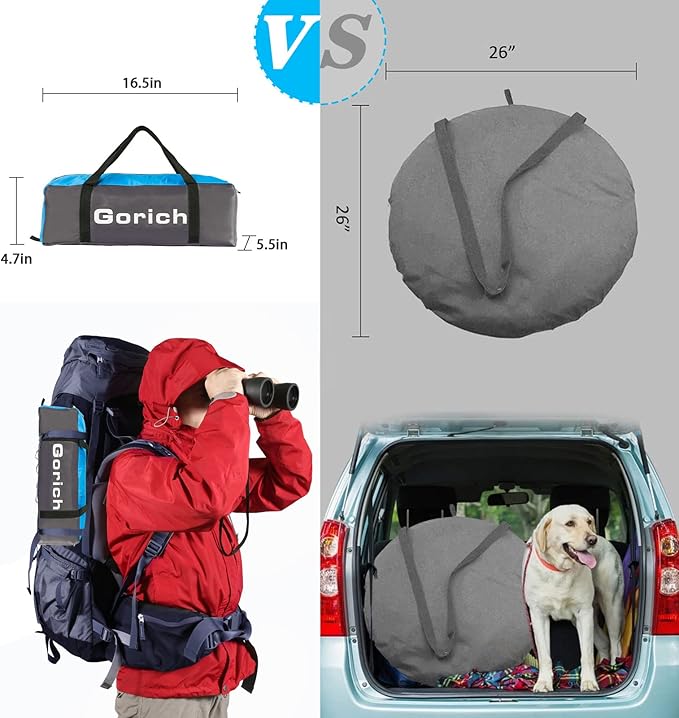 Gorich Beach Tent Sun Shelter for 3/4-5/6-7/8-10 Person with UPF 50+ UV Protection, Lightweight & Easy Setup Beach Shade Canopy, Portable Beach Shade Tent Beach Cabana