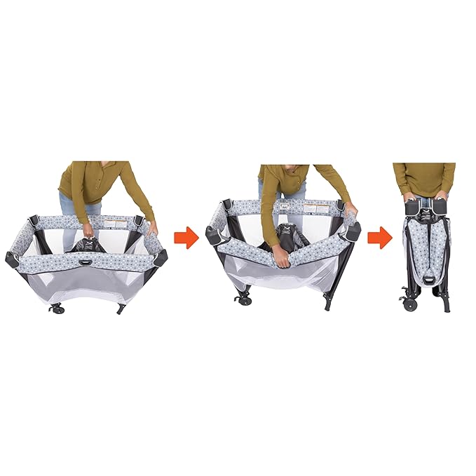 Baby Trend Nursery Den Playard with Snooze Pod and Flip Over Changer, Hidden Jungle Trio