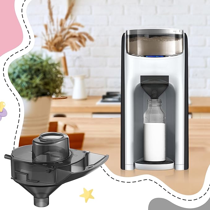 1 Sets Replacement Funnel Compatible with Baby Brezza Replacement Parts Funnel and Cover Baby Formula Dispenser, Grey