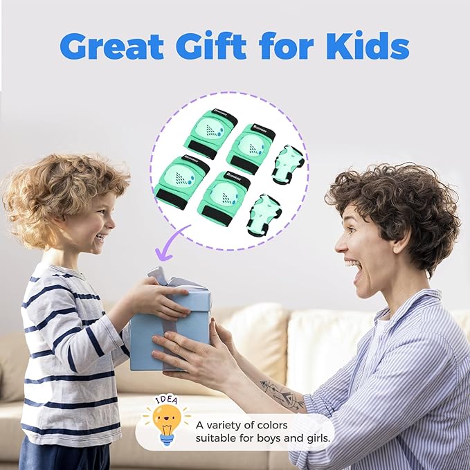 BOSONER Kids/Youth Knee Pad Elbow Pads for Roller Skates Cycling BMX Bike Skateboard Inline Rollerblading, Skating Skatings Scooter Riding Sports