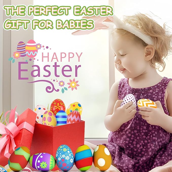 Baby Sensory Balls, Soft Rubber Balls for Toddlers 1-3, Montessori Sensory Bath Toys 6 to 12 Months, Kids Soccer Ball, Sport & Outdoors Baby Ball, 6 Rubber Soft Toys for Kids