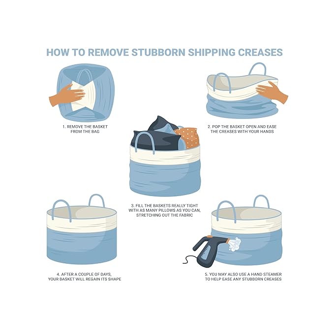 OrganiHaus Woven Laundry Basket, Large Cotton Rope Blanket Holder with Handles, Soft & Sturdy Nursery Hamper, Decorative Toy Bin for Living Room Organization 20x13 inches - Brown/Off-White