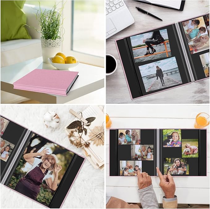 Zesthouse Photo Album Self Adhesive Pages, 60 Pages Magnetic Scrapbook Albums with Sticky Page,Photos Album Holds 8x10 & 5X7 & 4x6 & 6x8 & 3x5, Large Picture Book Ideal for Family,Wedding,Baby