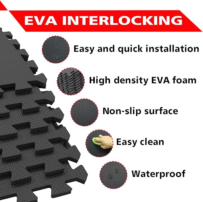 XMTMMD Soft Non-Toxic Foam Baby Play Mat | Toddler Playmat | EVA Foam Interlocking Tiles for Gym, Nursery, Playroom | 18 Squares Foam Floor Mats for Kids & Babies | Colorful Jigsaw Puzzle Play Mat