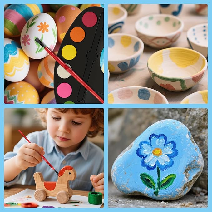 24 Pack Watercolor Paint Set Bulk, with 12 Vibrant Colors and 24 Brushes, Washable Water Color Paint Sets for Kids and Adults, Ideal Gift for Art Party Favors, School Classroom Supplies