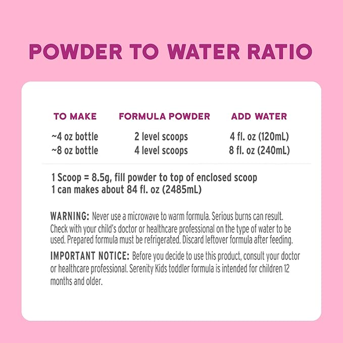 Serenity Kids Organic Toddler Formula Powder - Grass Fed A2 Whole Milk Powder - Prebiotics & DHA for Growth - Clean Label Project Purity Award Certified - 21 Oz, 6 Pack