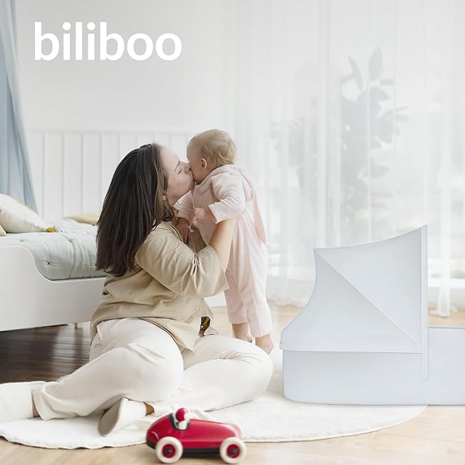 Premium Portable Baby Lounger Nest – Foldable Travel Bassinet for Newborn & Infant with Mesh Canopy, 2 Toys, Waterproof Mattress & Removable Cover – Cream