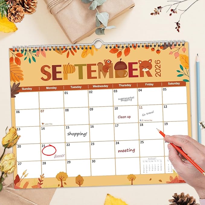 GuassLee Wall Calendar 2025-2026, 19 Months Running from Jun. 2025 to Dec. 2026, 14" X 11" Paper Hanging Planner Wall with Thick Paper for Office Home Planning & Organizing