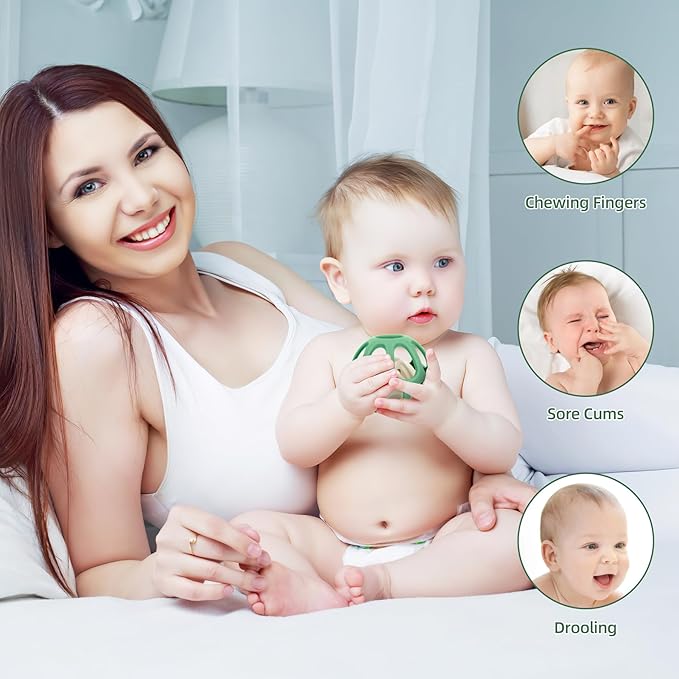 MCGMITT Baby Montessori Sensory Toys for 0-6 6-12 Months, Easy Grasp Food Grade Stretchy Silicone Baby Teether Teething Rattle Toys, BPA-Free Infant Teether Ball Chew Rattle Toys Shower Gifts