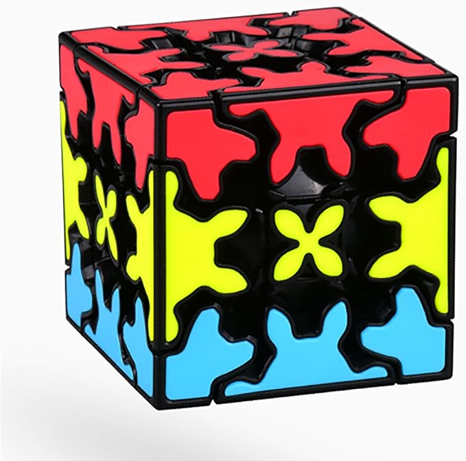 Gear Cube 3x3 with Three-Dimensional Gear Structure Magic Cube 3x3x3 Puzzles Toys (60mm) Brain Teaser Puzzle Game Toy for Children and Adults (Style A)