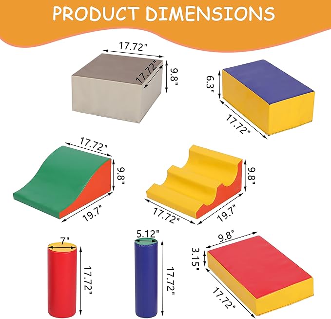 Toddler Foam Climbing Set Indoor - Kids Climb & Crawl Soft Activity Playset - Toddler Climber Gymnastics Equipment for Walking in Balance