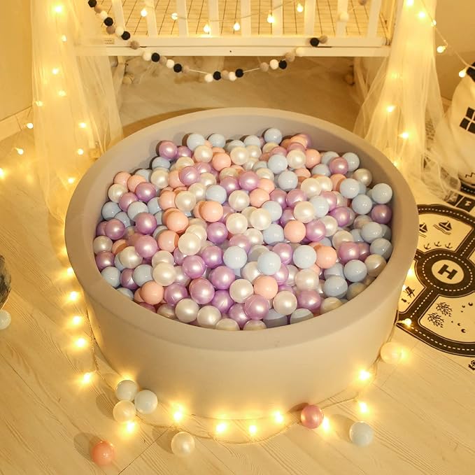 GOGOSO Ball Pits Balls for Toddlers Pack of 50 100 200 Plastics Shape Ball Non-Phthalate Non-BPA Non-Toxic 2.2-Inch Crush Proof Play Balls