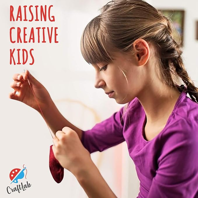 Woodland Animals Kids Sewing Kit, Educational Beginner Arts & Crafts Gift for Boys and Girls Ages 7 to 13 DIY Learn to Sew Embroidery