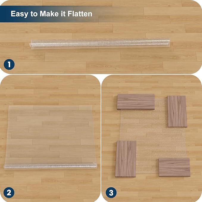 Clear Area Mat for Hard Floors, 4'×6' No Slip Vinyl Floor Mats for Under Dining Table, Pebble Patterned Waterproof Rug Protector for High Traffic Areas, Pet, Splat Mat