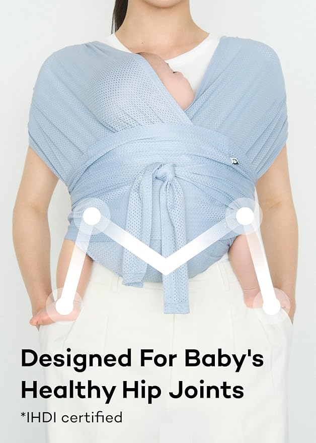 Konny Baby Carrier Flex SoftBreeze with Head Support - Adjustable, Easy to Wear Baby Wrap Sling, Perfect for Newborn Babies Essentials up to 44 lbs (M-4XL) - Mocha