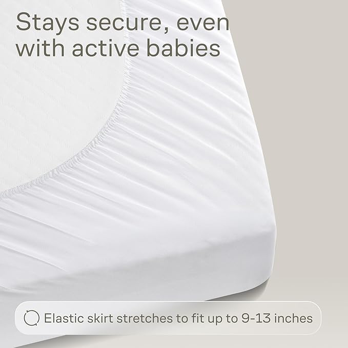 Niagara Crib 2 Pack 100% Waterproof Mattress Protector, Soft Breathable Crib Mattress Protector with Deep Pocket, Mattress Pad for Toddler and Baby (52x28, White, Beige) - Viscose Made from Bamboo