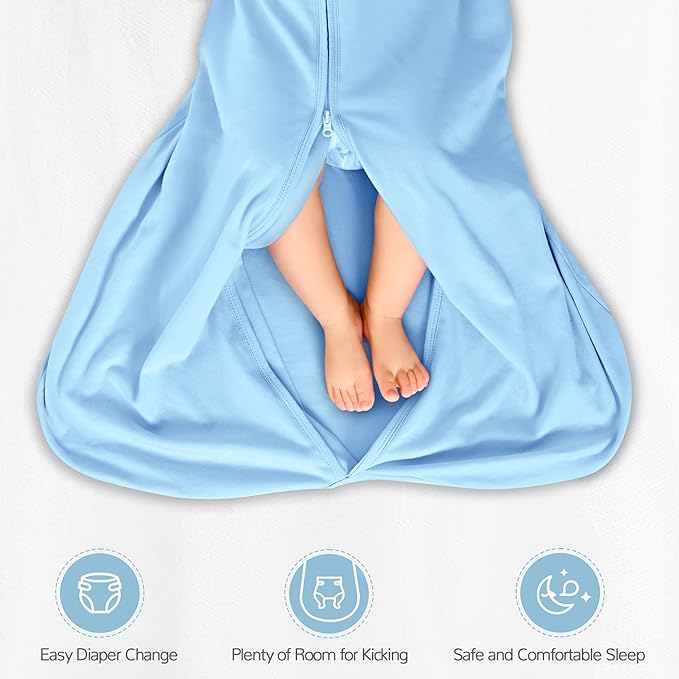 JELLYMONI Baby Sleep Sack 6-12 Months 100% Cotton Wearable Blanket, 0.5 TOG Soft Lightweight Toddler Sleeping Sack 3 Pack 2-Way Zipper Newborn Sleep Sacks