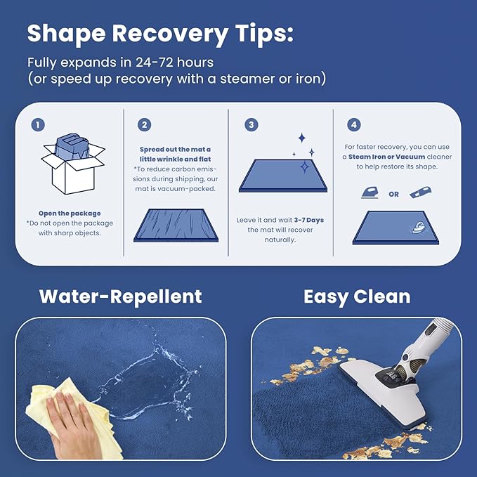 Baby Play Mat for Floor,1.3" Thick Memory foam Tummy Time Mat,Soft Coral Velvet Nursery Rug,Extra Large Non Slip for Toddlers,Infants,kids