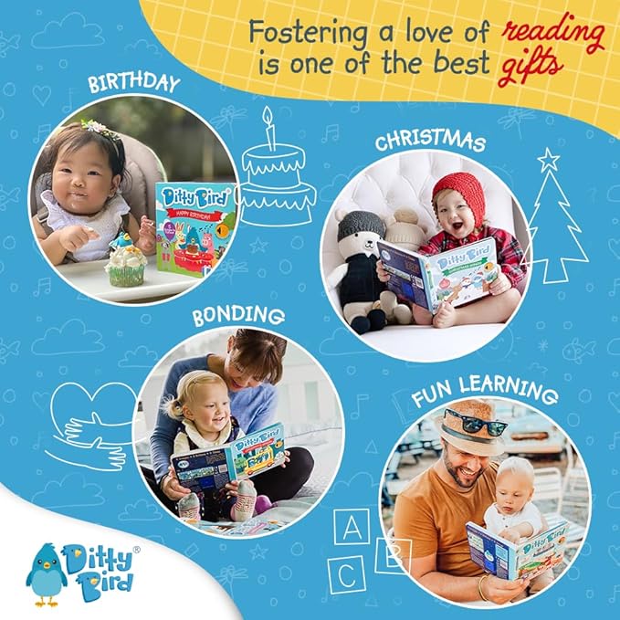 Ditty Bird Animal Sounds Book for Toddlers β Interactive Book Featuring Cuckoo, Blue Tit, Herring Gull, Tawny Owl & Dove Sounds | Musical Board Book for Ages 1-3 | Perfect Educational Gift for Toddler