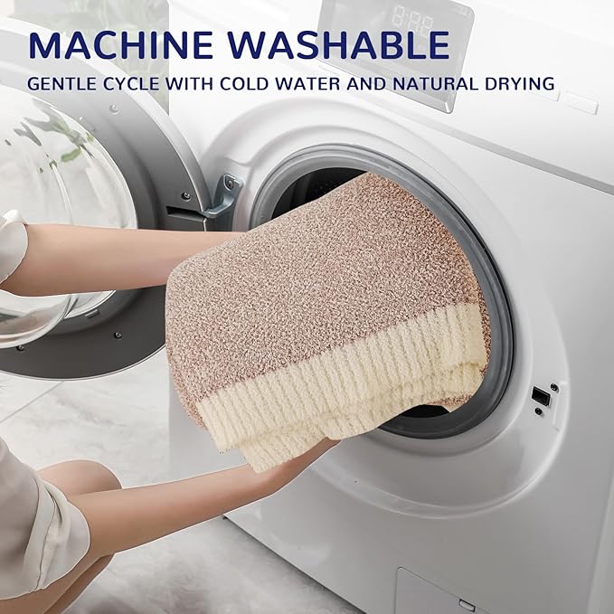 NEXHOME PRO Super Soft Throw Blankets for Couch, Reversible Warm Blanket Cozy Knit Blankets for Women, Fuzzy Plush Lightweight Throws for Sofa, Bed, Picnic, Heather Terracotta, 50 x 60 inches