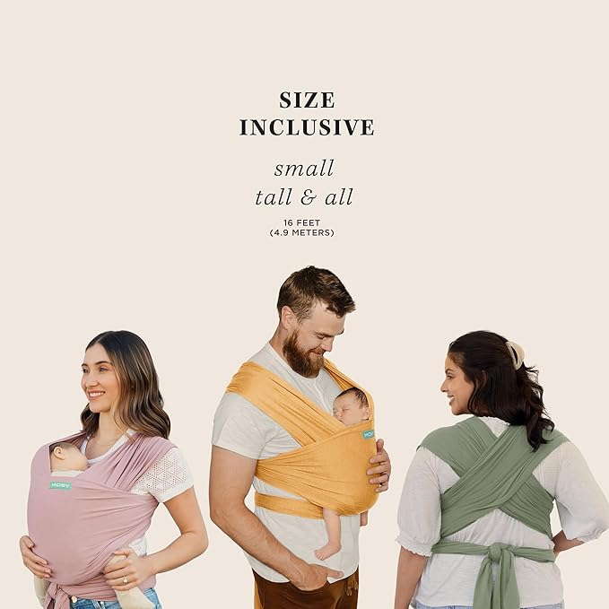 Moby Baby Wrap Carrier Classic for Newborns to Toddlers (8-33lbs), Infant Sling Carrier, Lightweight & Hands Free Design, Adjustable for All Body Types (Dusty Rose)