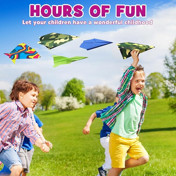 Pigipigi Kids Craft Origami Paper Kit for Kids Ages 5-8 8-12, with Guiding Book, 70 Sheets DIY Art and Crafts Supplies, Colorful Folding Papers Set Projects Gifts Activity for Boy Girl Toys(Plane)