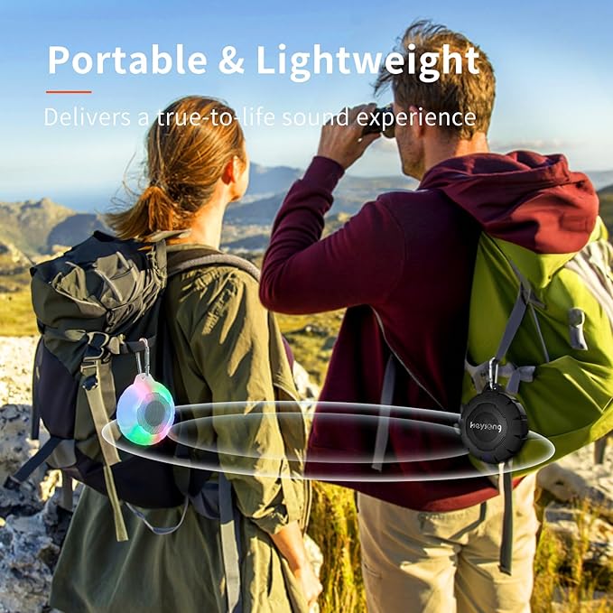 HEYSONG Waterproof Shower Bluetooth Speaker, Durable & Portable with Clear Sound, Ideal for Shower, Pool, Beach & Kayaking – Great Gift for All Ages